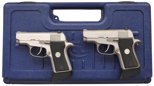 LOT OF 2 COLT PONY SER 90 SEMI AUTO PISTOLS.