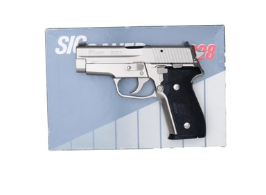 SIG SAUER P228 NICKEL SEMI AUTO PISTOL WITH