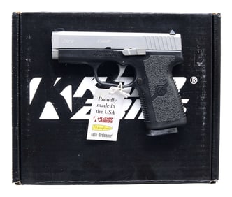 KAHR CW9 SEMI AUTO PISTOL WITH FACTORY CASE.
