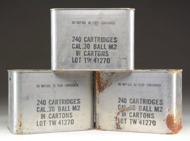 LOT OF 3 SEALED VINTAGE 240-ROUND SPAM CANS OF