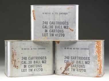 LOT OF 3 SEALED VINTAGE 240-ROUND SPAM CANS OF