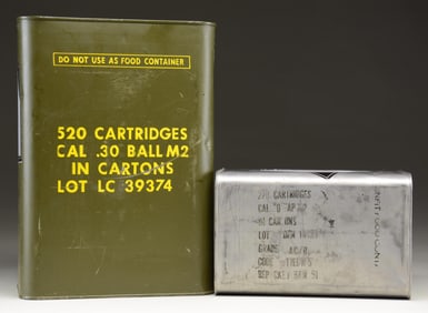 2 SEALED AMMO CANS, CAL. 30 BALL M2 & AP M2.