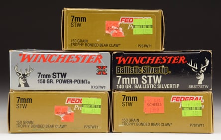5 - 20 RD. BOXES OF 7MM STW AMMO.