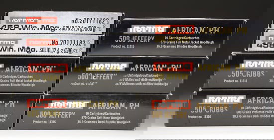 MIXED LOT OF NORMA SAFARI RIFLE AMMO.