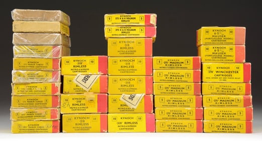 LARGE LOT OF DESIRABLE KYNOCH AMMUNITION.