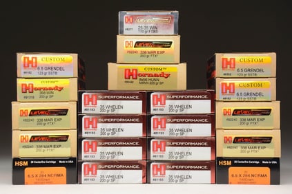 GROUPING OF PREDOMINANTLY HORNADY SPORTING RIFLE