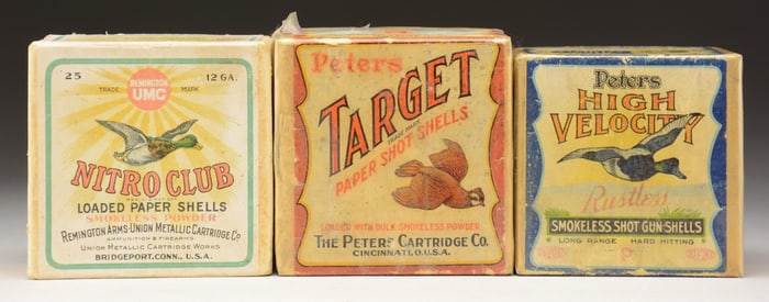 ANTIQUE AMERICAN SHOTGUN SHELLS WITH TWO PIECE