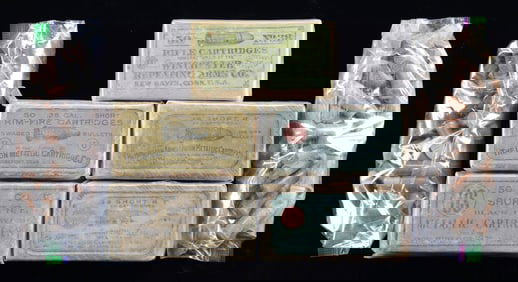 LOT OF 7 VINTAGE BOXES OF .38 SHORT RIMFIRE