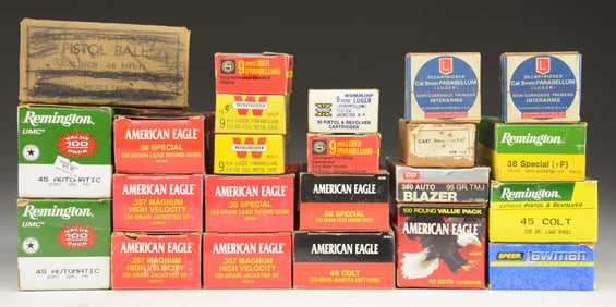 GROUPING OF ASSORTED PISTOL AMMUNITION.