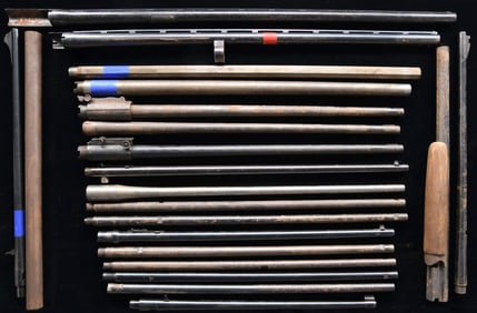27 RIFLE BARRELS PLUS 6 SHOTGUN BARRELS.