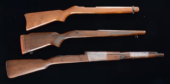 LOT OF THREE RIFLE STOCKS.