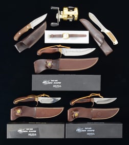LOT OF ASSORTED KNIVES WITH WINCHESTER WRIST WATCH