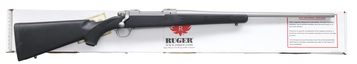 RUGER STAINLESS M77 HAWKEYE BOLT ACTION RIFLE.