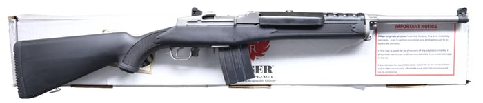 RUGER STAINLESS MINI-14 SEMI-AUTO RANCH RIFLE.