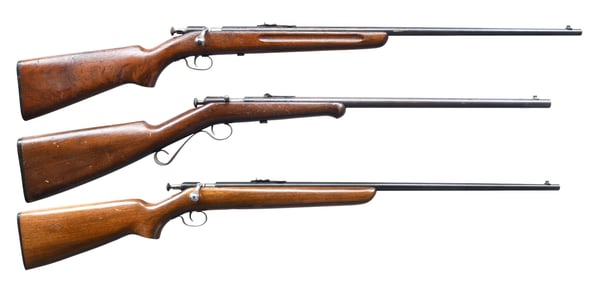 LOT OF 3 WINCHESTER SINGLE SHOT RIFLES.