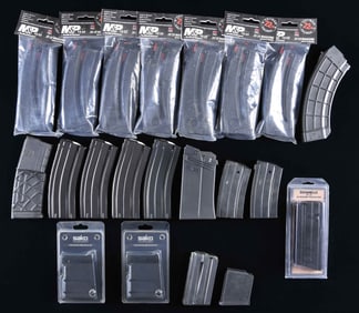 LOT OF HIGH CAPACITY RIFLE MAGAZINES.