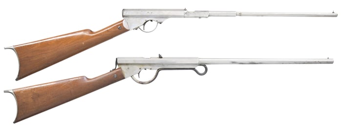 2 H.M. QUACKENBUSH PUSH BARREL AIR GUNS.