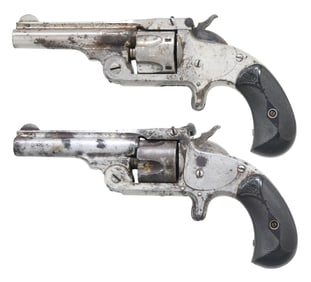 LOT OF TWO S&W NO. 1 1/2 SA REVOLVERS.