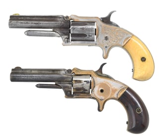 LOT OF TWO ANTIQUE MARLIN SA REVOLVERS.