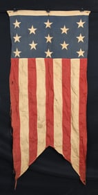 13-STAR PATRIOTIC SWALLOWTAIL BANNER OR FLAG.