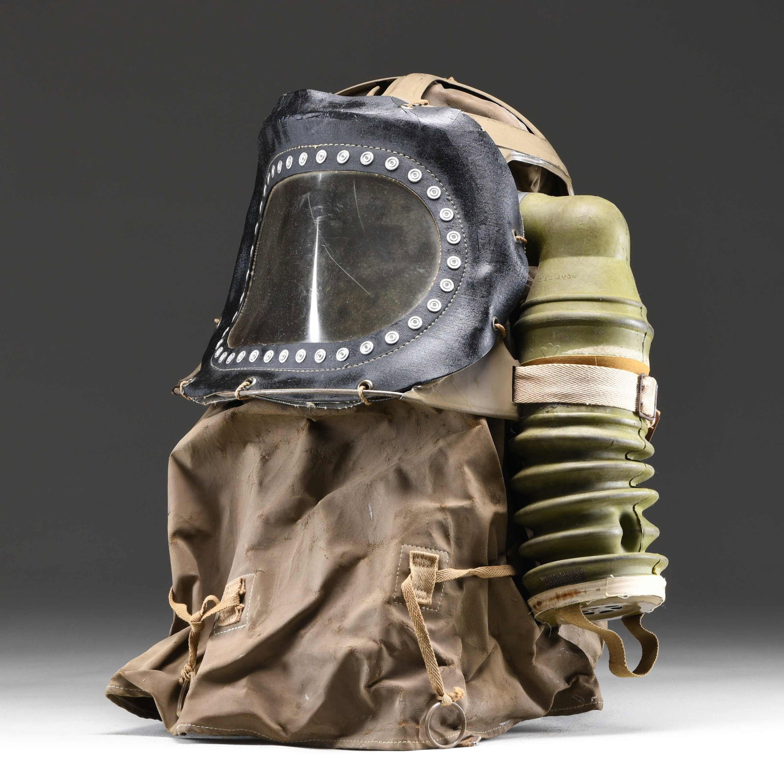 WWII BABY CARRIAGE GAS MASK FOR INFANTS /: BABIES. A seldom seen gas mask dated to the WWII period, created by the British government to protect babies from poison gas attacks by the Germans. This gas mask was designed for children up to two y