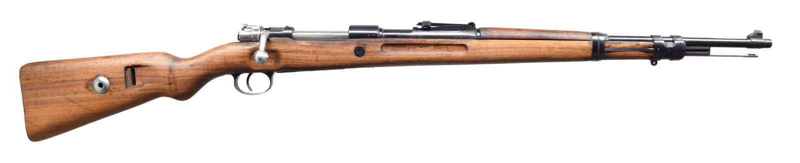 MITCHELL'S MAUSERS K98K BOLT ACTION RIFLE.: RIFLE. Cal. 8x57 (8mm Mauser). S# 5954f. Bbl. 23 1/2" with Mitchell's Mausers import marking. Blade front sight. Tangent rear sight graduated to 2000m. Matching original numbers on receiver, bbl., and