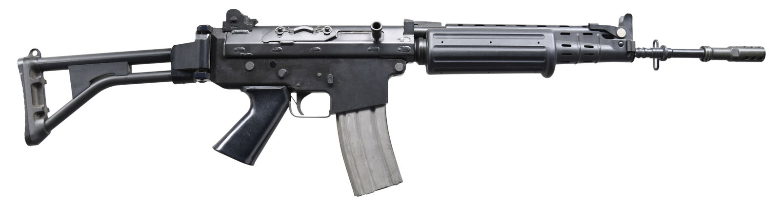 PRE-BAN BELGIUM FN FNC556 WITH FOLDING STOCK.: Cal. 223 Rem. S# FN038406. Bbl. 16.5". A very clean original Belgium manufactured Fabrique Nationale rifle. The FNC, a scaled down & refined variant of the famous FN FAL was imported into the United S