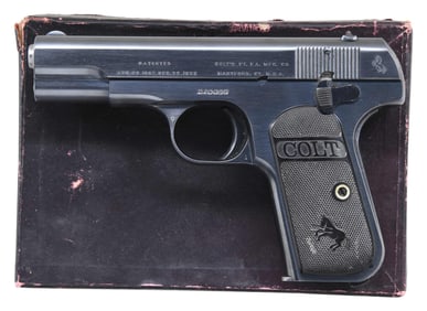 COLT 1903 HAMMERLESS SEMI AUTO PISTOL.