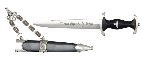 WWII GERMAN M1936 CHAINED SS OFFICER'S DAGGER.