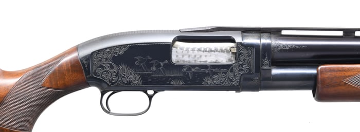JOHN KUSMIT ENGRAVED WINCHESTER MODEL 12 PIGEON GRADE