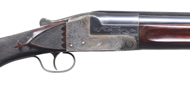 EARLY FACTORY ENGRAVED ITHACA 5E SINGLE BARREL
