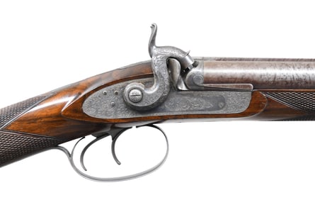 SCOTTISH DOUBLE PERCUSSION SHOTGUN BY H. SNOWIE IN