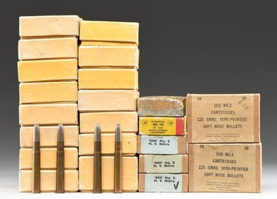 ABOUT 200rds. 350 RIGBY AMMO PLUS 10rds. 375 H&H.