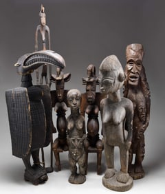 7 AFRICAN SCULPTURES/CARVINGS.