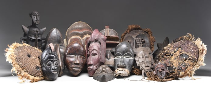 17 AFRICAN TRIBAL MASKS.