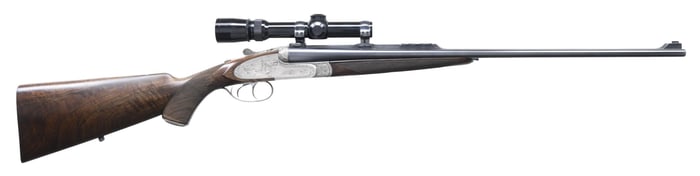 GOOD QUALITY BELGIAN SIDELOCK DOUBLE RIFLE WITH