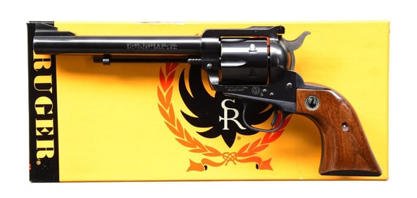 RUGER BOXED OLD MODEL 357 BLACKHAWK REVOLVER.