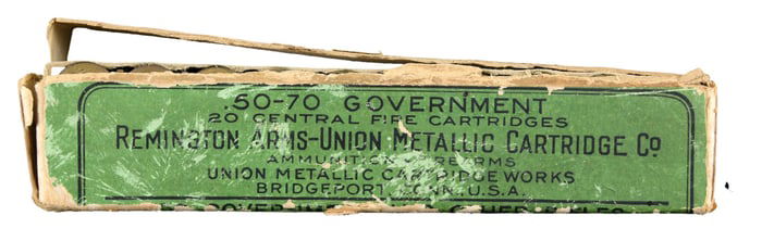 1 BOX OF REMINGTON UMC 50-70 GOVERNMENT AMMO.