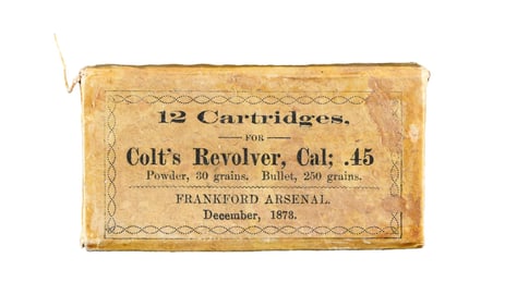 FULL SEALED BOX OF FRANKFORD ARSENAL 45 COLT AMMO.