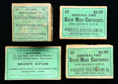 4 BOXES OF VINTAGE SHARPS METALLIC CARTRIDGES.