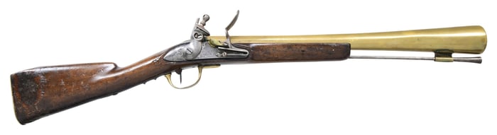 FRENCH FLINTLOCK BRASS BARREL BLUNDERBUSS.