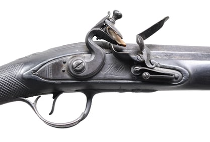 GOOD GUN METAL MOUNTED FLINTLOCK FOWLER BY HILL.