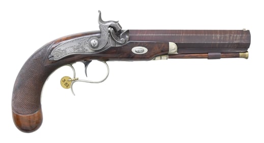 MID GRADE JOHN KRIDER PERCUSSION GREATCOAT PISTOL.
