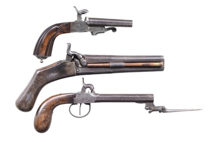 EUROPEAN STYLE PINFIRE & PERCUSSION PISTOLS.