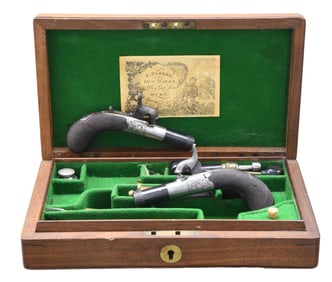 GOOD CASED PAIR OF VERY SMALL (4-3/4" OVERALL)