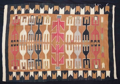 LODGE NAVAJO YEI INDIAN STYLE RUG.