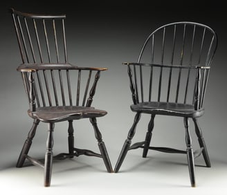 TWO WINDSOR ARMCHAIRS.