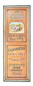 COLORFUL ENGLISH PUB SIGN FEATURING GUINNESS.