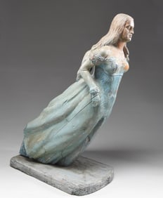 VINTAGE CARVED SHIP'S FIGUREHEAD.