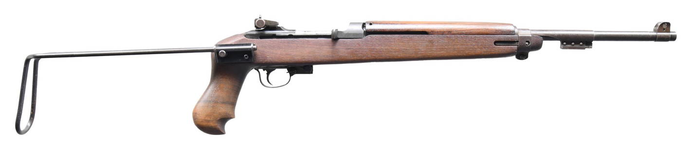 U.S. WWII INLAND M1 SEMI-AUTO CARBINE WITH: SLIDING COLLAPSIBLE BUTTSTOCK. Cal. 30 Carbine. S# 3510052. Bbl. 18. Bbl. marked behind front sight "SAGINAW S.G. DIV. / GENERAL MOTORS". Stamped aperture rear sight marked "J.A.O.". Blade front sight